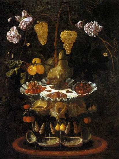 Juan de Espinosa Still-Life with a Shell Fountain, Fruit and Flowers Germany oil painting art